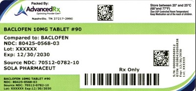 Baclofen 10mg Tablet #90 (Baclofen 10mg Tablet 80425 0568 03)